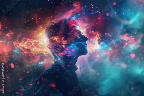 A conceptual representation of life's purpose and spiritual transformation, emphasizing clarity and the connection between humanity and the universe photo