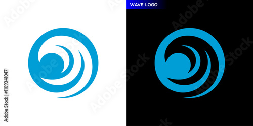 Wave logo. Water, ocean, nautical. Icon symbol design template EPS 10.