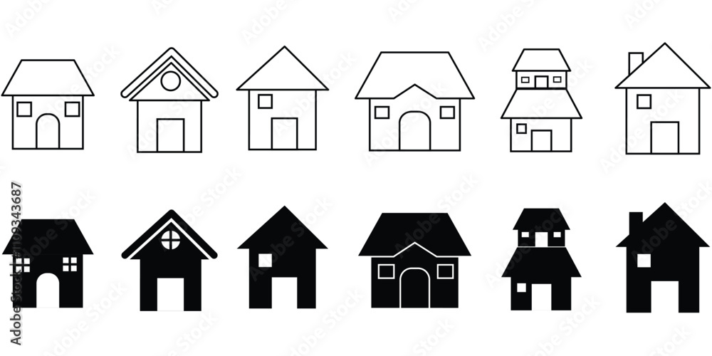 Fototapeta premium home icon set. House icons. home vector icon eps 10.