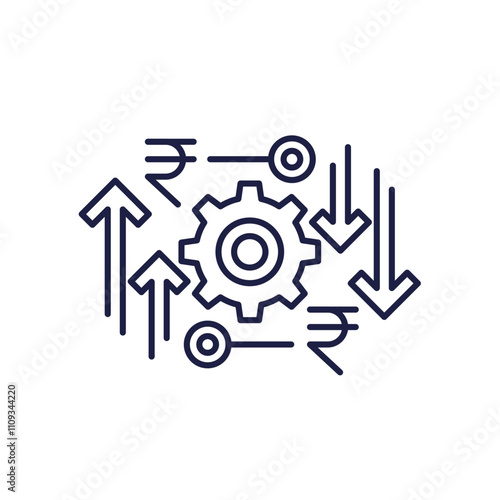 cost effective, financial line icon with rupee