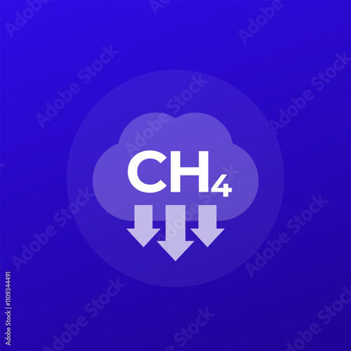 methane emissions, reduce CH4 icon, transparent design