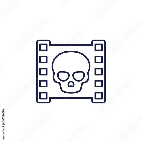 video piracy line icon on white, illegal copy vector