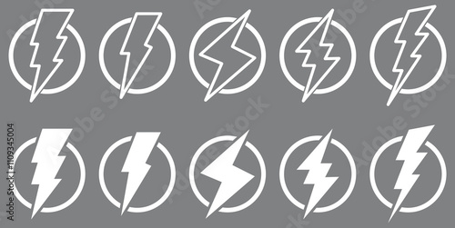 Lightning icon. Energy and thunder electric icon Power energy symbol. 