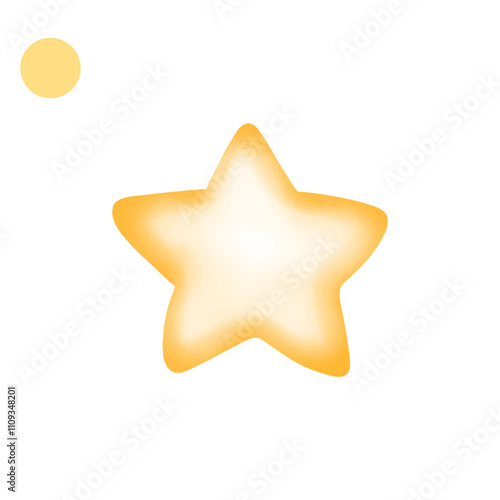 watercolor star variant color isolated on white backgrond
