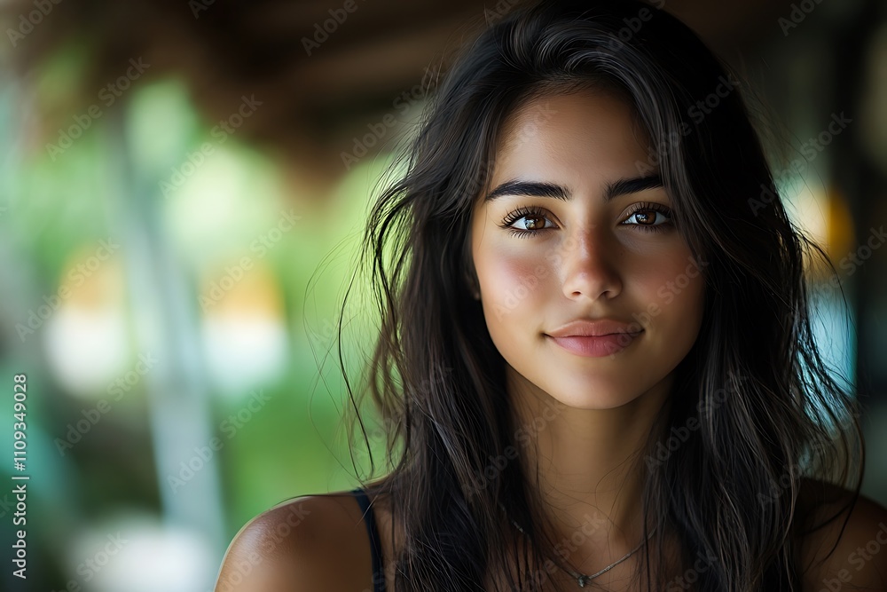Brunette Model Long Straight Hair Minimal Makeup Candid Pose Brunette Model Long Straight Hair Minimal Makeup Candid Pose