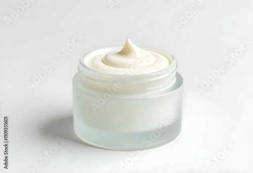 Jar of body care cream isolated on white 