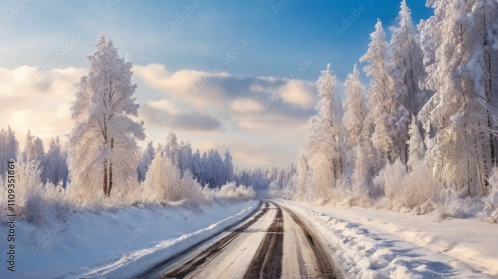 Obraz premium winter landscape with snow