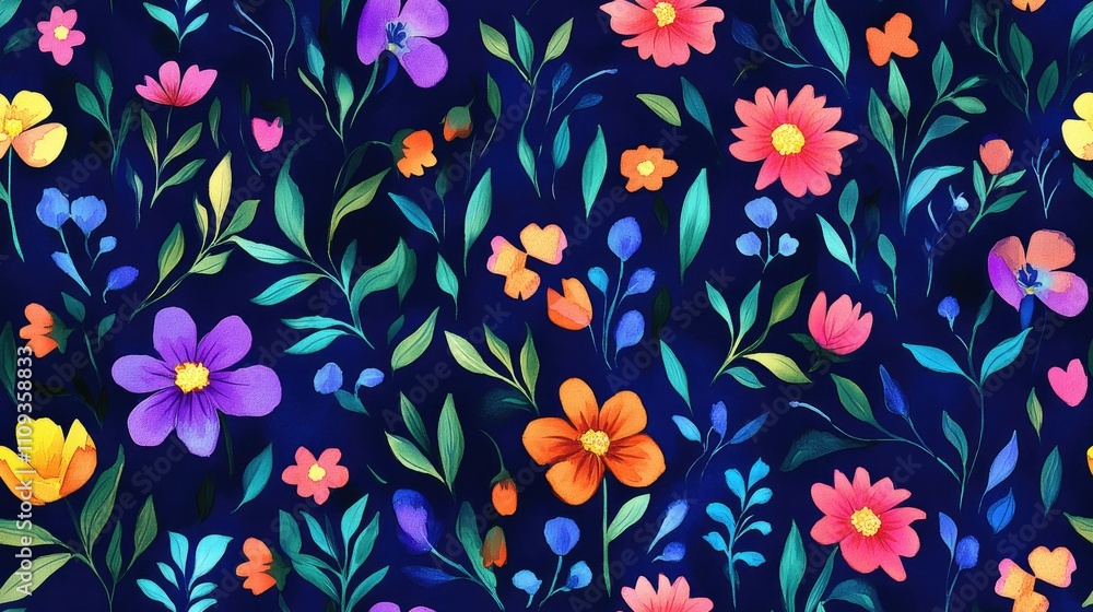 custom made wallpaper toronto digitalFloral watercolor seamless pattern featuring vibrant flowers ideal for fabric and textile design in spring collections cover art
