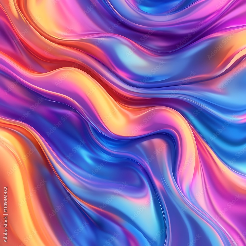 Obraz premium Fluid motion flowing through vibrant abstract multicolored waveforms designs