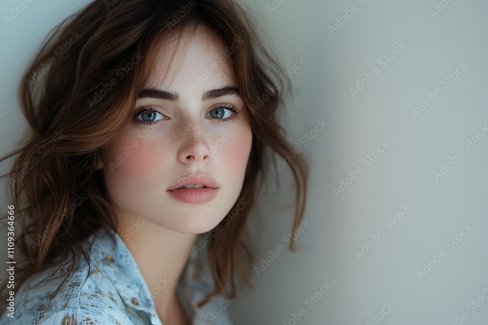 Dreamy Serene Asian Woman Portrait Brunette Long Hair Dreamy Serene Asian Woman Portrait Brunette Long Hair