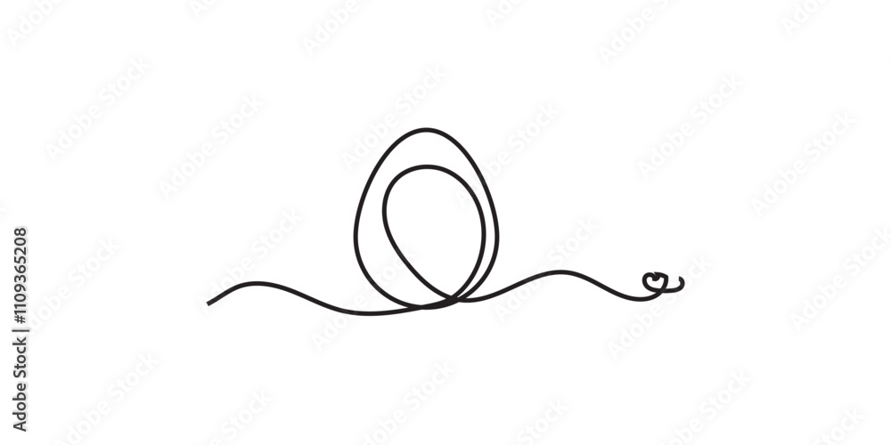 Obraz premium Print continues one line drawing of eggs in abstract shape, vector illustration design elements for easter holidays, line egg vector, easter egg, one line art 
