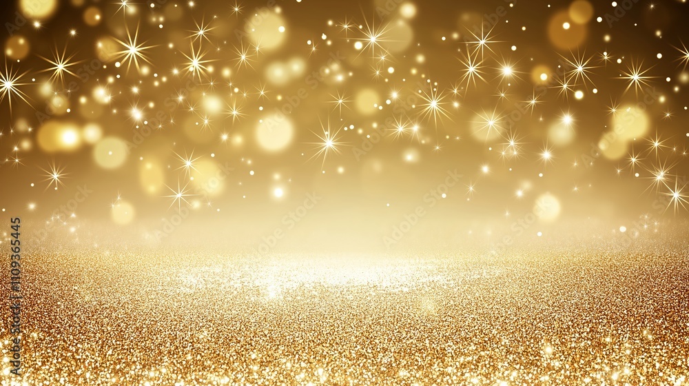 Abstract golden background with bokeh effect and shining defocused glitters. Festive gold texture for Christmas, New Year, birthday, celebration, greeting, victory, success, magic party. Abstract golden background with bokeh effect and shining defocused glitters. Festive gold texture for Christmas, New Year, birthday, celebration, greeting, victory, success, magic party.