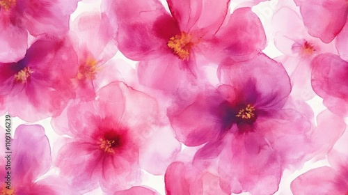 Seamless pattern of hand painted watercolor abstract pink flowers perfect for textiles and wallpaper design