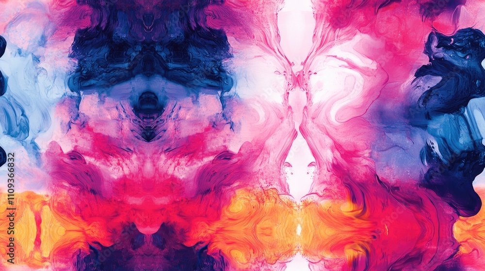 Vibrant seamless pattern featuring dyed saturated ink prints with pink and purple liquid shapes blended with blue acrylic perfect for textile design and wallpapers Vibrant seamless pattern featuring dyed saturated ink prints with pink and purple liquid shapes blended with blue acrylic perfect for textile design and wallpapers