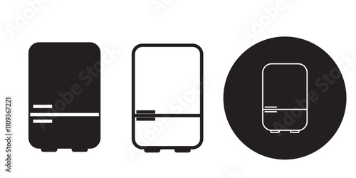 Refrigerator vector icon. Frog flat sign design. Freezer symbol pictogram.