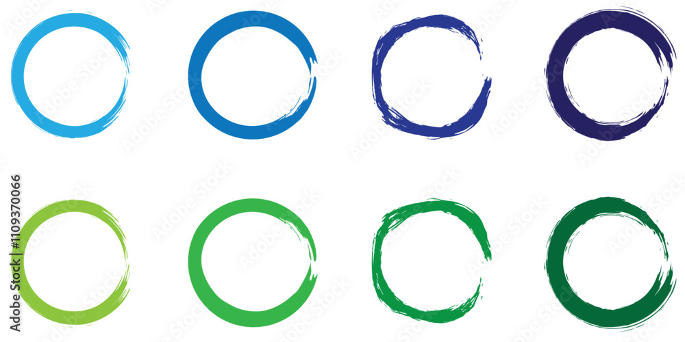 Set of black grunge circles shapes on a white background. Paint brush stamp collection. Vector brush circle. Grunge round shape. Set of black grunge circles shapes on a white background. Paint brush stamp collection. Vector brush circle. Grunge round shape.