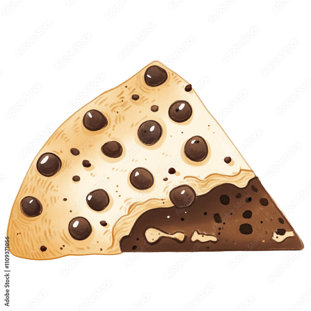 Fototapeta premium Ciabatta Bread, on top Chocolate real, minimal and white background.