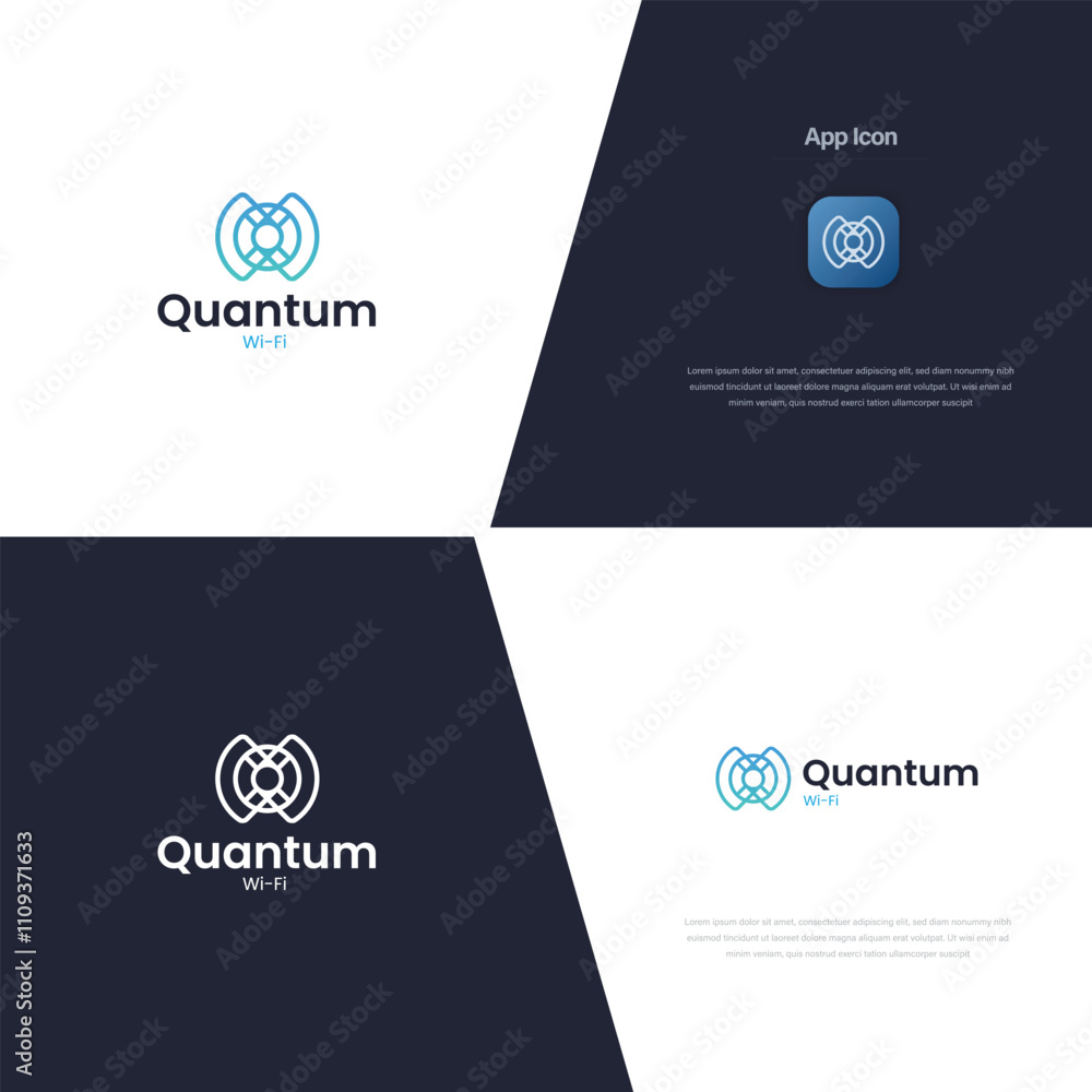 Fototapeta premium Q Gradient Communication Design Template logor 