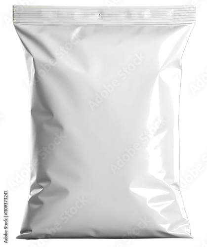 White Snack Plastic Packaging Mockup on Transparent Background