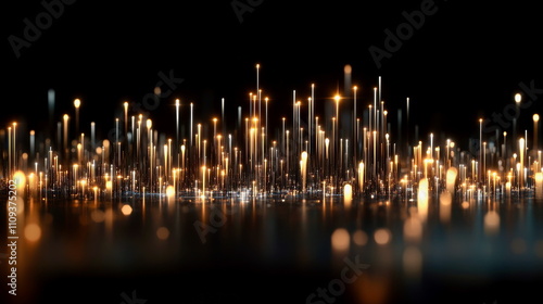 Wallpaper Mural A series of glowing vertical bars arranged in a pattern, representing statistical analysis Torontodigital.ca