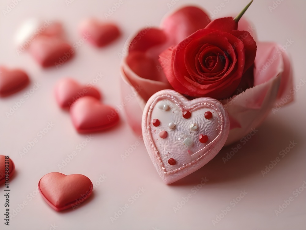 Fototapeta premium Pink element decoration for Valentine's day background