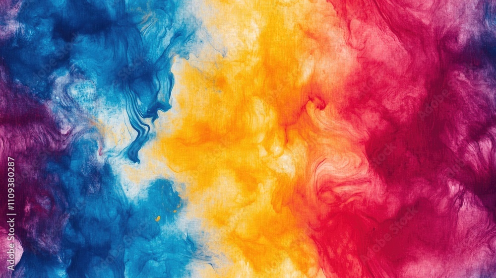 Abstract seamless pattern featuring colorful tie dye lines and ink spill designs perfect for textile and wallpaper applications