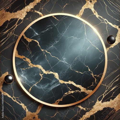 Elegant Marble Texture with Gold Veining and Blue-Black Gradients