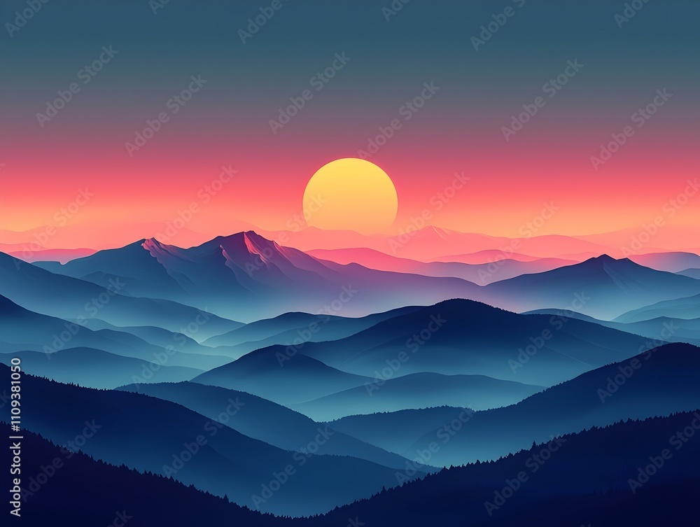 A breathtaking view of distant mountains at sunset, showcasing vibrant hues of orange, pink, and blue. The tranquil scene evokes a sense of peace and natural beauty. A breathtaking view of distant mountains at sunset, showcasing vibrant hues of orange, pink, and blue. The tranquil scene evokes a sense of peace and natural beauty.
