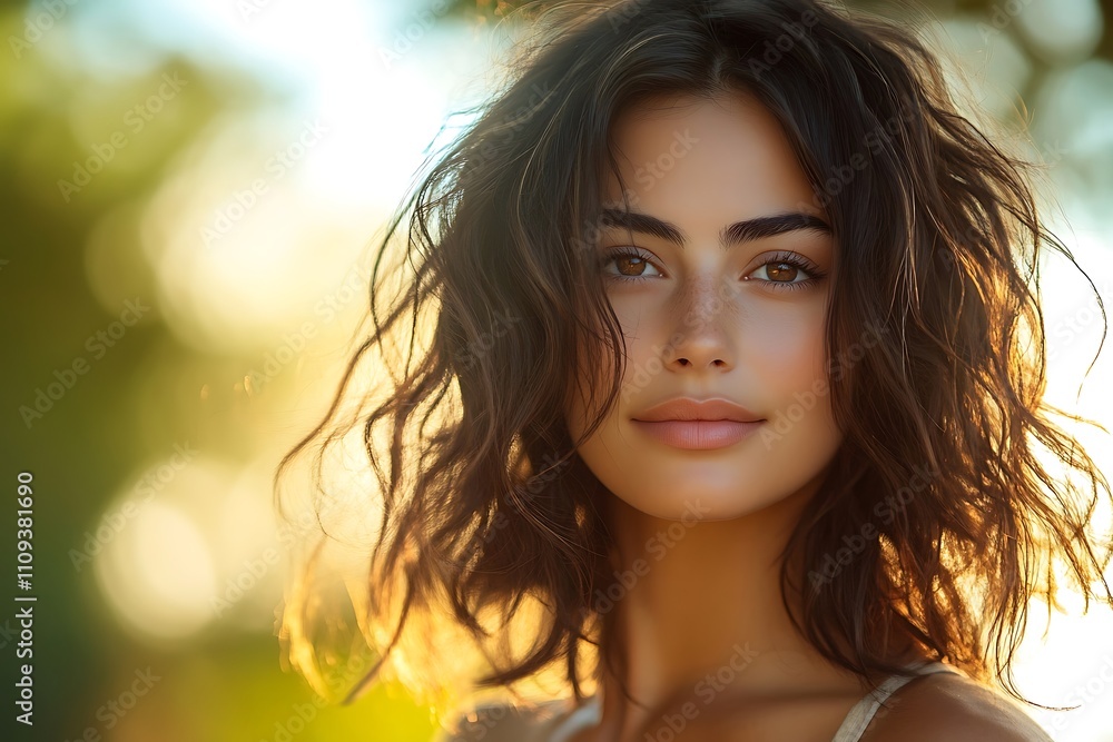 Golden Hour Portrait Young Asian Girl with Windblown Hair Golden Hour Portrait Young Asian Girl with Windblown Hair
