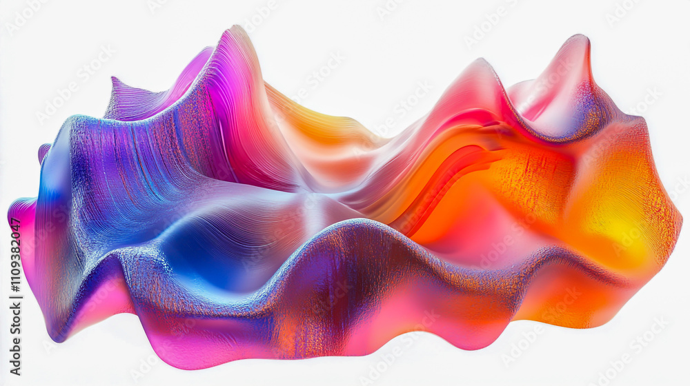Abstract 3D composition featuring layered textures with flowing Abstract 3D composition featuring layered textures with flowing