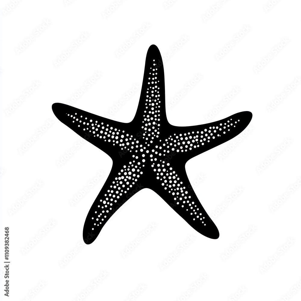 Black and white illustration of a starfish isolated on white background. (1) Black and white illustration of a starfish isolated on white background. (1)