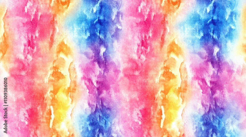 Fototapeta premium Seamless retro Shibori watercolor pattern featuring creative wet wash art and bleached aquarelle design for craft and textile applications