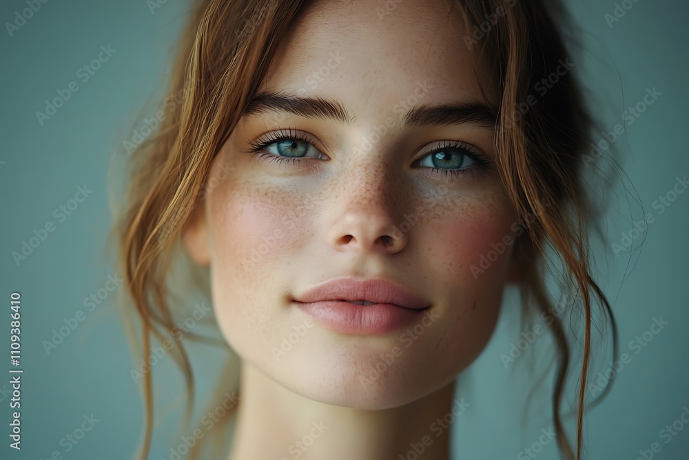 Long Brown Hair Model Headshot Vibrant Complexion Freckles Golden Lights Long Brown Hair Model Headshot Vibrant Complexion Freckles Golden Lights