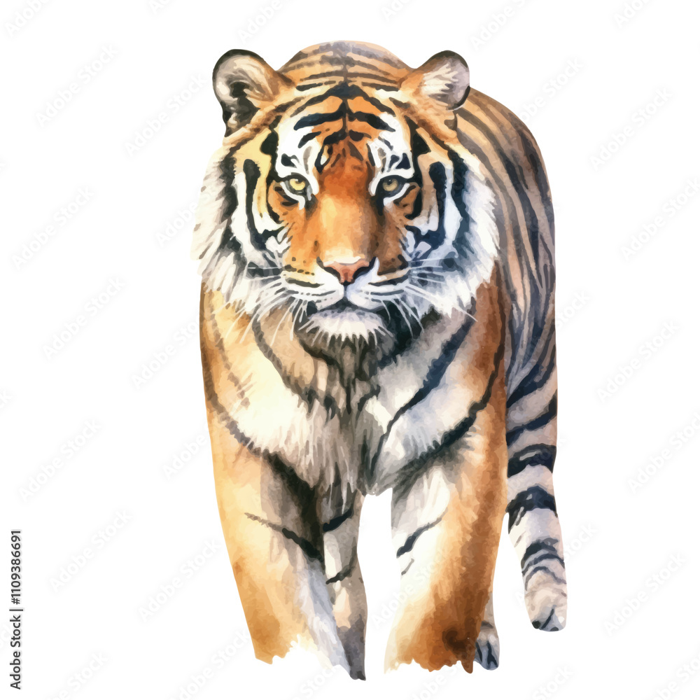 Obraz premium watercolor Tiger isolated white background