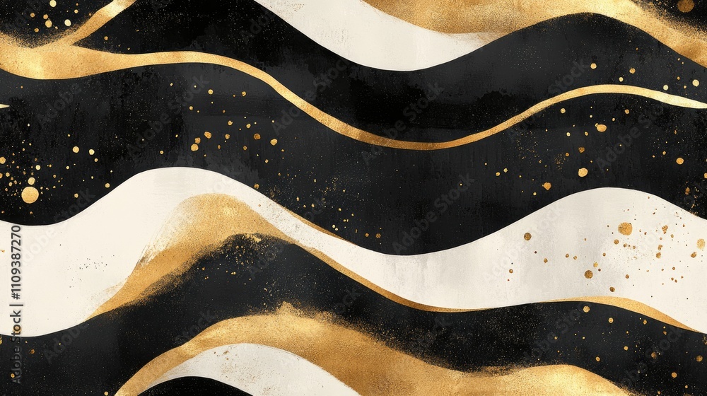 Seamless pattern of flowing black and gold mixed inks creating a mesmerizing ripple effect perfect for modern design projects Seamless pattern of flowing black and gold mixed inks creating a mesmerizing ripple effect perfect for modern design projects