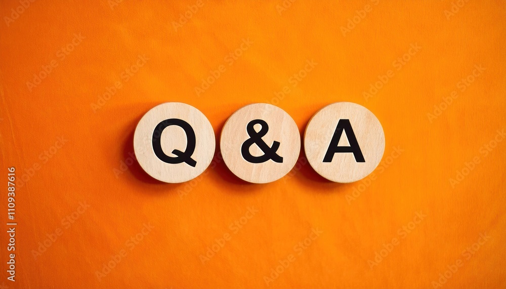 Wooden Blocks Representing Q and A Concept with Questions and Answers Wooden Blocks Representing Q and A Concept with Questions and Answers