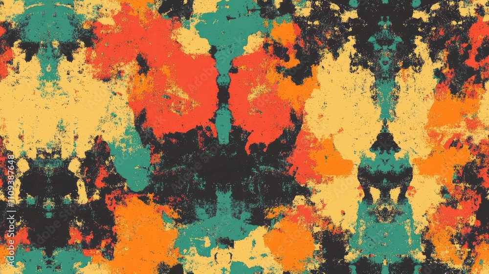 Seamless abstract pattern featuring a unique texture on a colorful messy background design Seamless abstract pattern featuring a unique texture on a colorful messy background design