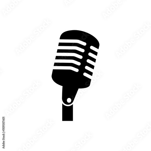 Microphone Icon. microphone sign. Karaoke mic. Podcast microphone symbol isolated on transparent background, microphone PNG