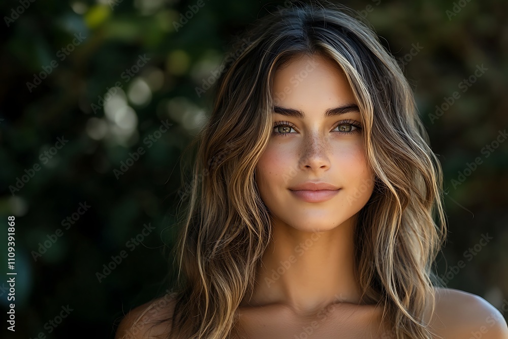 Naklejka premium Peaceful Girl Sunlight Hair Fashion Lifestyle Complexion