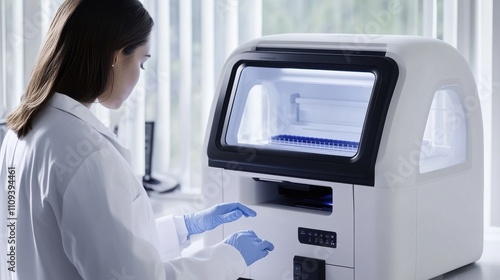 Wallpaper Mural Scientist Using Advanced Genetic Sequencing Technology Torontodigital.ca