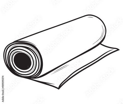 Hand drawn illustration of an toilet paper, Illustration of toilet roll icon