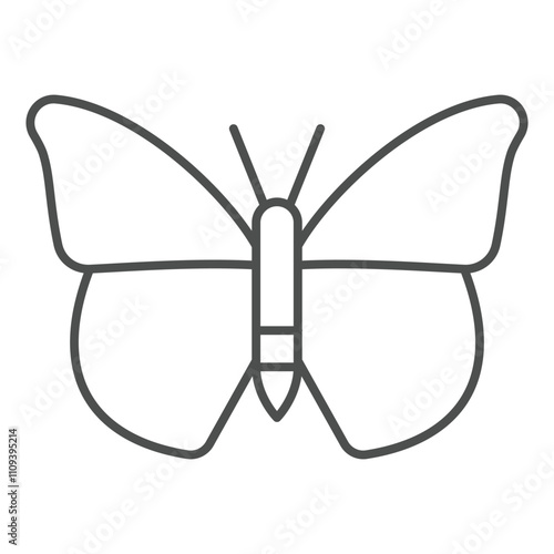 Butterfly insect thin line icon, daydream beauty concept. Vector graphics. Flying insect sign on white background, outline style icon for mobile or web design.