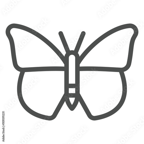 Butterfly insect line icon, daydream beauty concept. Vector graphics. Flying insect sign on white background, outline style icon for mobile or web design.