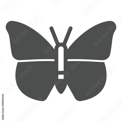 Butterfly insect solid icon, daydream beauty concept. Vector graphics. Flying insect sign on white background, glyph style icon for mobile or web design.