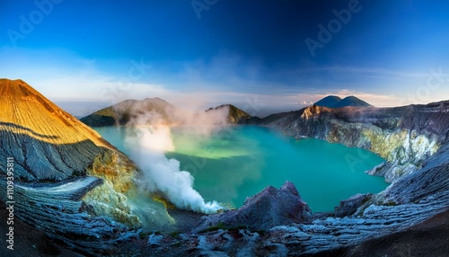 kawah ijen landscape ijen crater banyuwangi east java indonesia asia photo