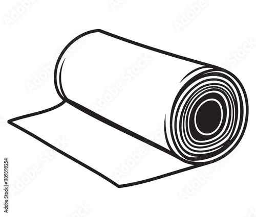 Hand drawn illustration of an toilet paper, Illustration of toilet roll icon