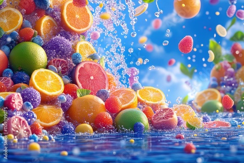 Vibrant Citrus Fruit Pattern in Bold and Bright Colors