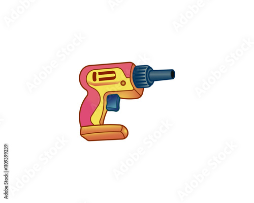 Vector illustration of electric screwdriver on white background	