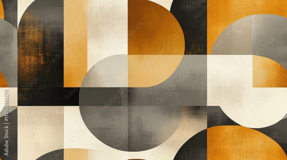 Seamless monochrome geometric pattern featuring abstract shapes in transparency beige old gold brown and grey ideal for stylish wallpaper or fabric design Seamless monochrome geometric pattern featuring abstract shapes in transparency beige old gold brown and grey ideal for stylish wallpaper or fabric design