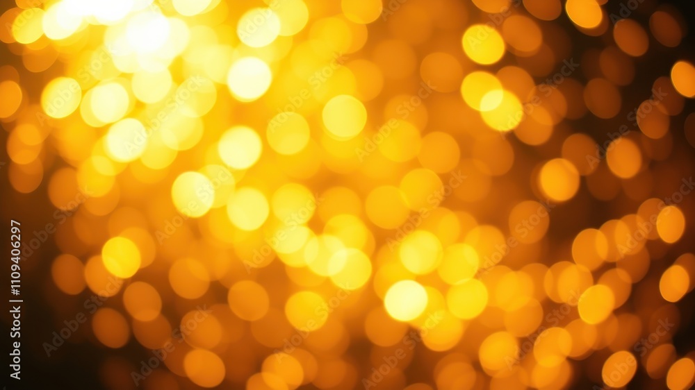 Fototapeta premium Abstract Golden Bokeh Background with Warm, Hazy, Circular Lights